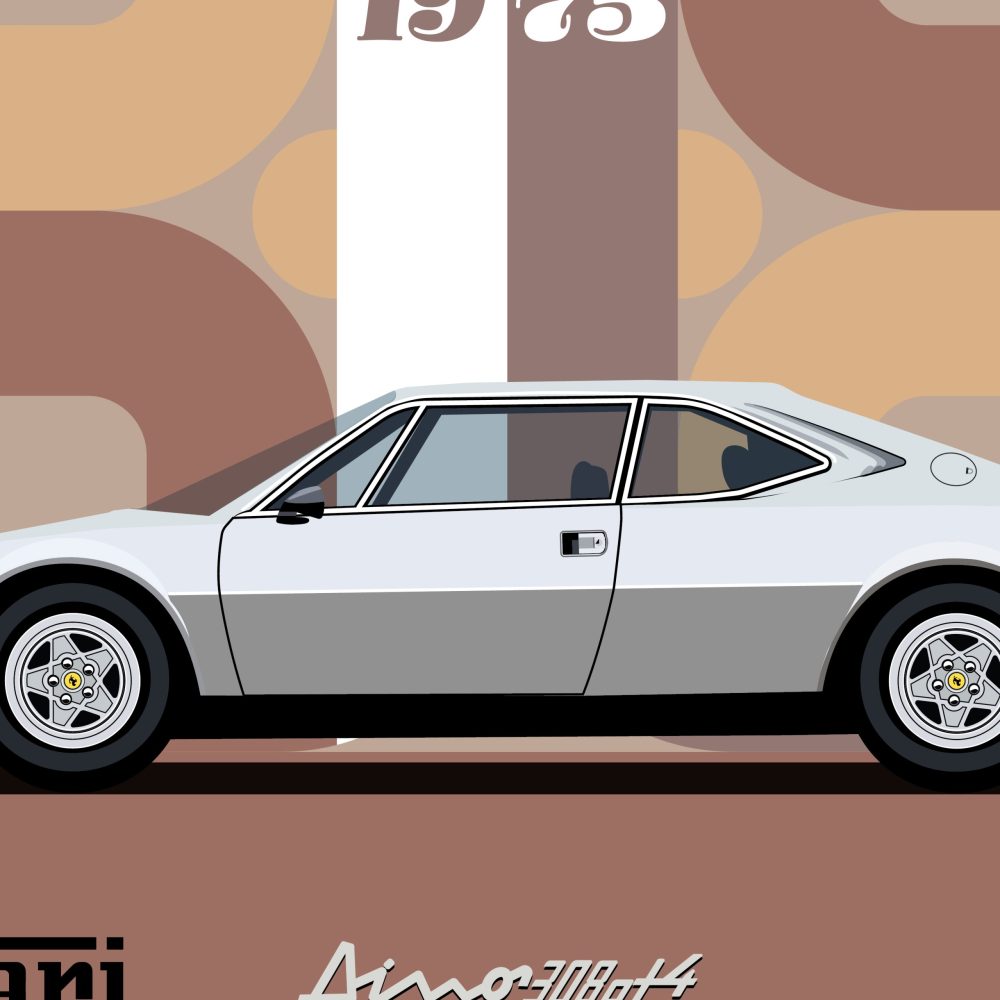 VIGNETTE FERRARI DINO 308 GT4 - 1975 - MORGAN BERDER